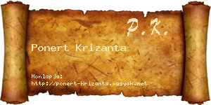 Ponert Krizanta névjegykártya